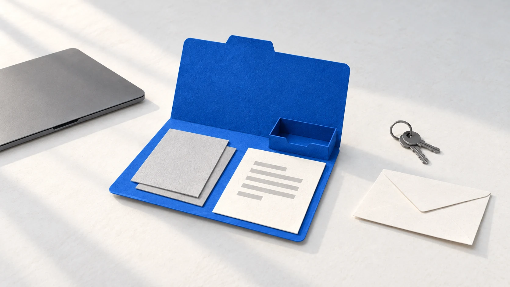 Two copied notes and one draft sit inside a practice folder; outside tools remain separate.