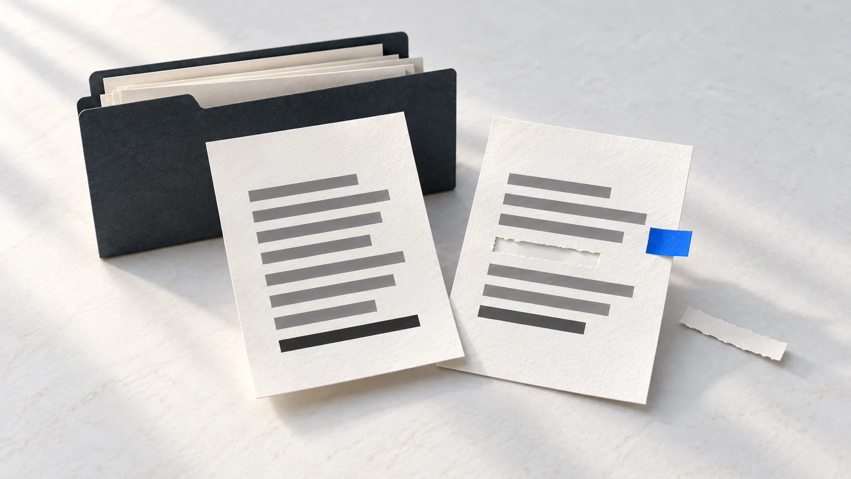 A retained raw report sits beside a corrected companion that was checked against the source folder.