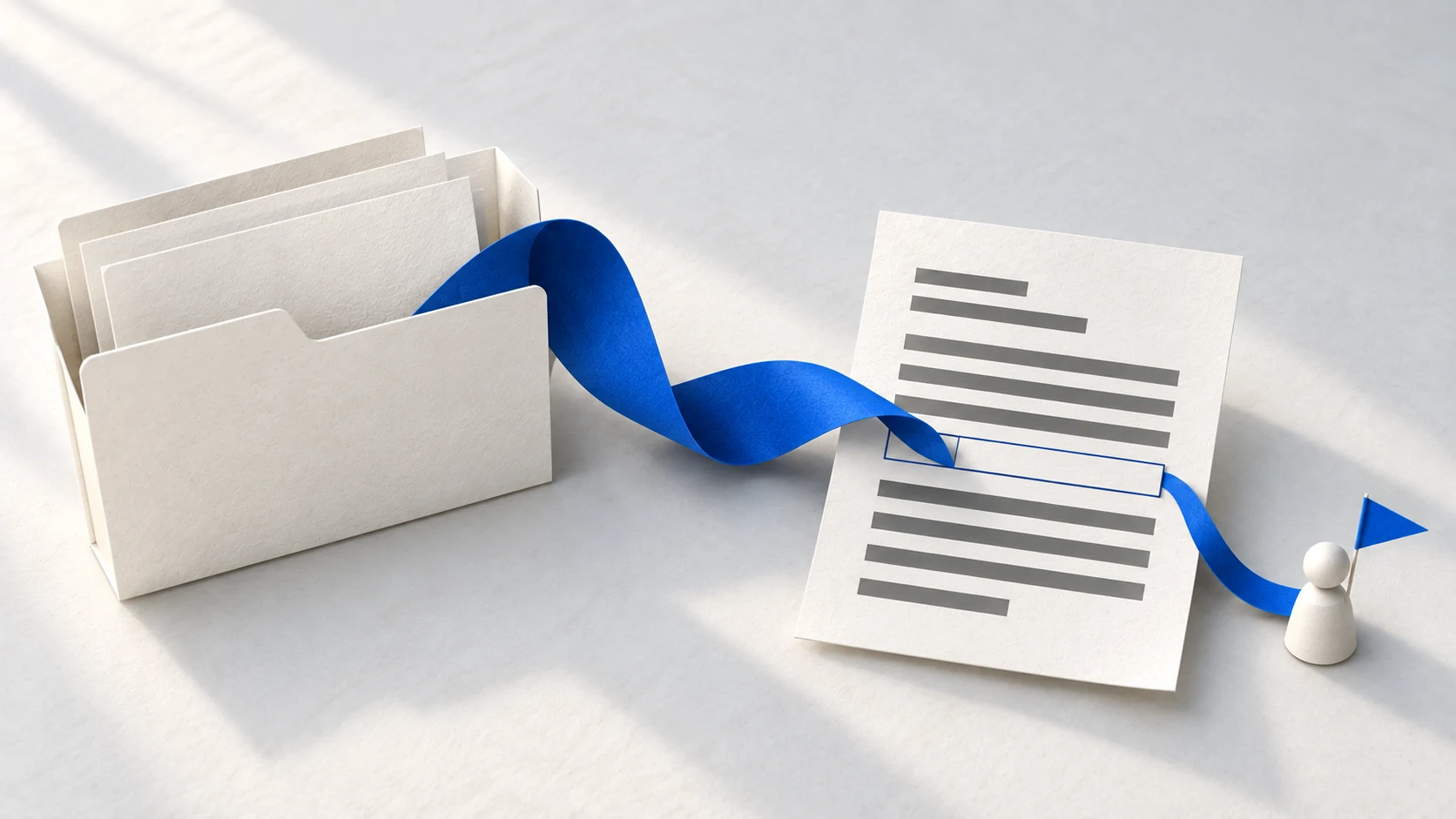 A draft leaves one answer blank because its source folder has no matching information.