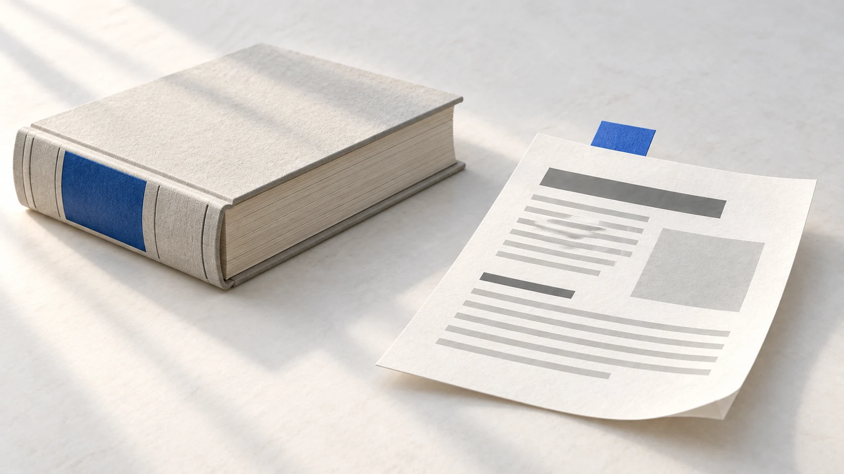 An archive volume and current source page on a reading table.
