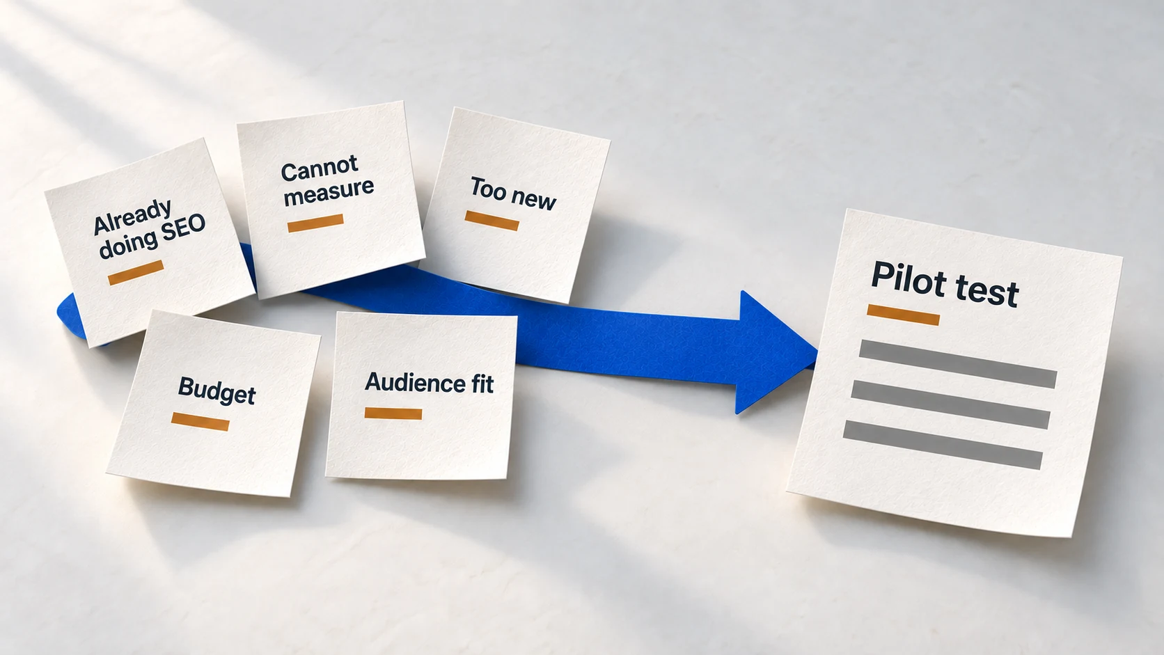 Turning common GEO client objections into a measured pilot.