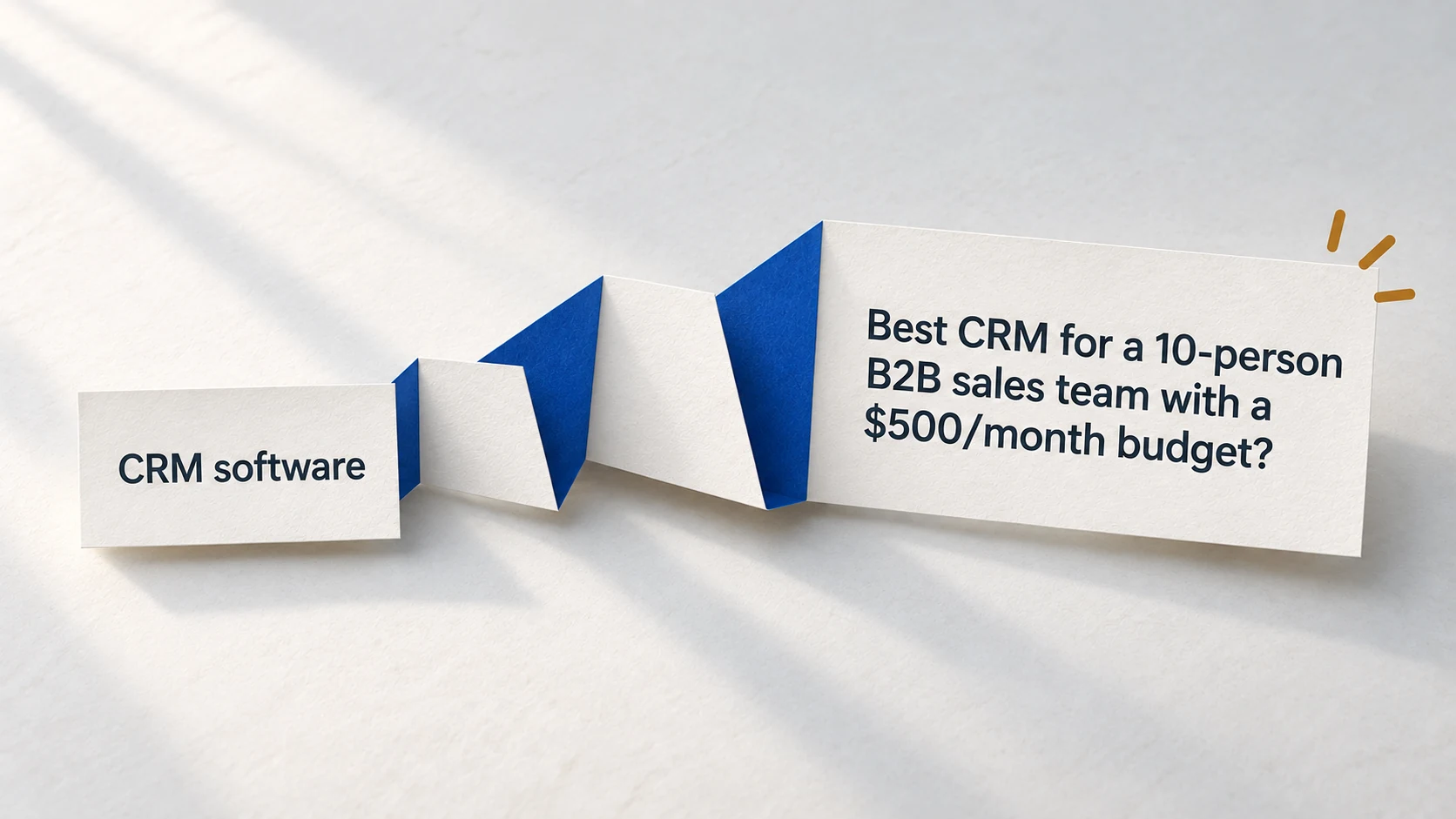 A short keyword query becoming a detailed conversational question.