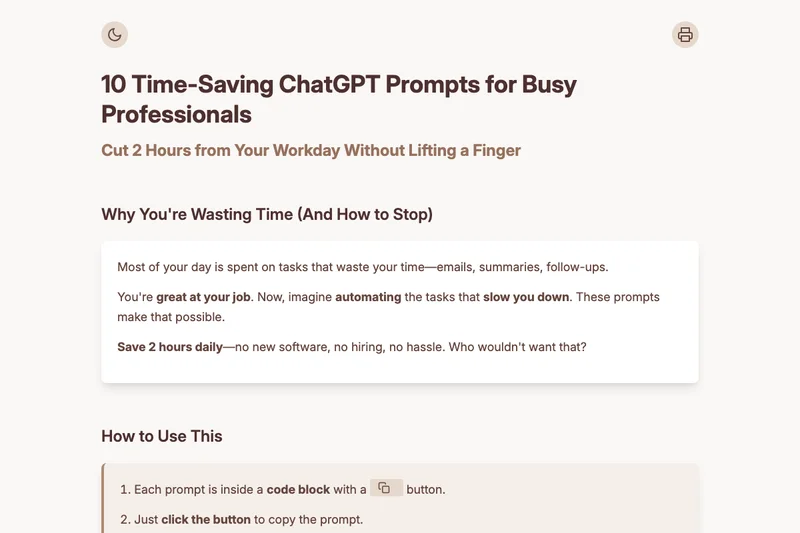 10 Time-Saving ChatGPT Prompts