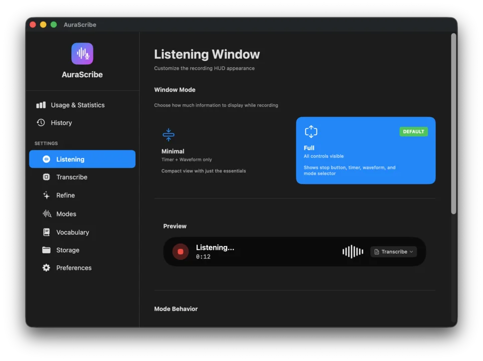 AuraScribe - Native Mac App